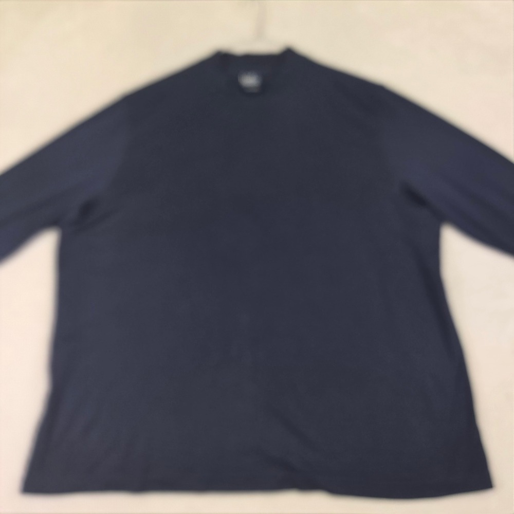 Croft & Barrow Mens XXL Navy Blue Easy Care Mock Neck Long Sleeve Shirt 4774